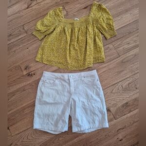 In Bloom Free People Floral Yellow‎ Women's Crop Top Size Medium Flowy 019